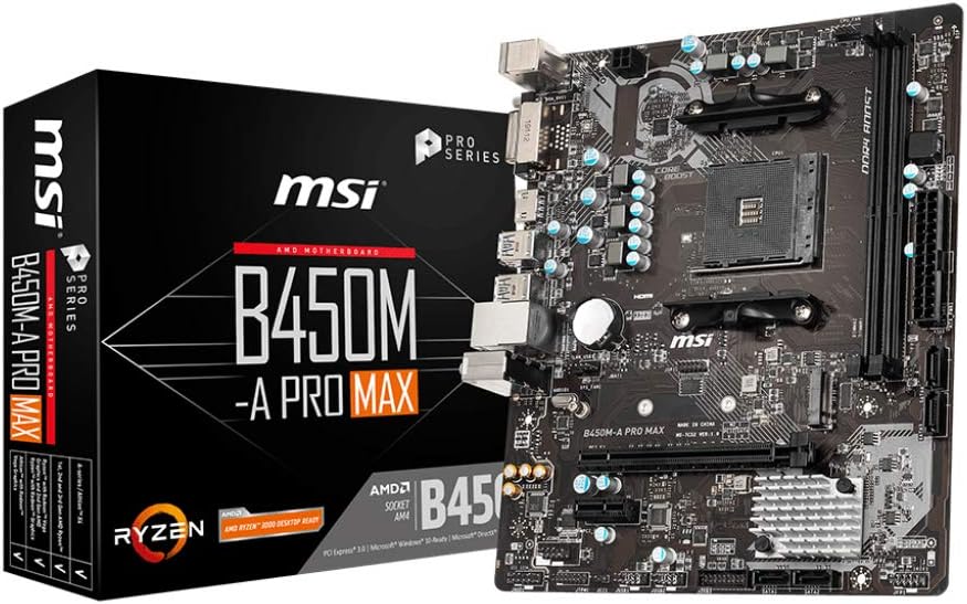 Placa mãe MSI B450M-A Pro Max AMD B450 AM4 Micro