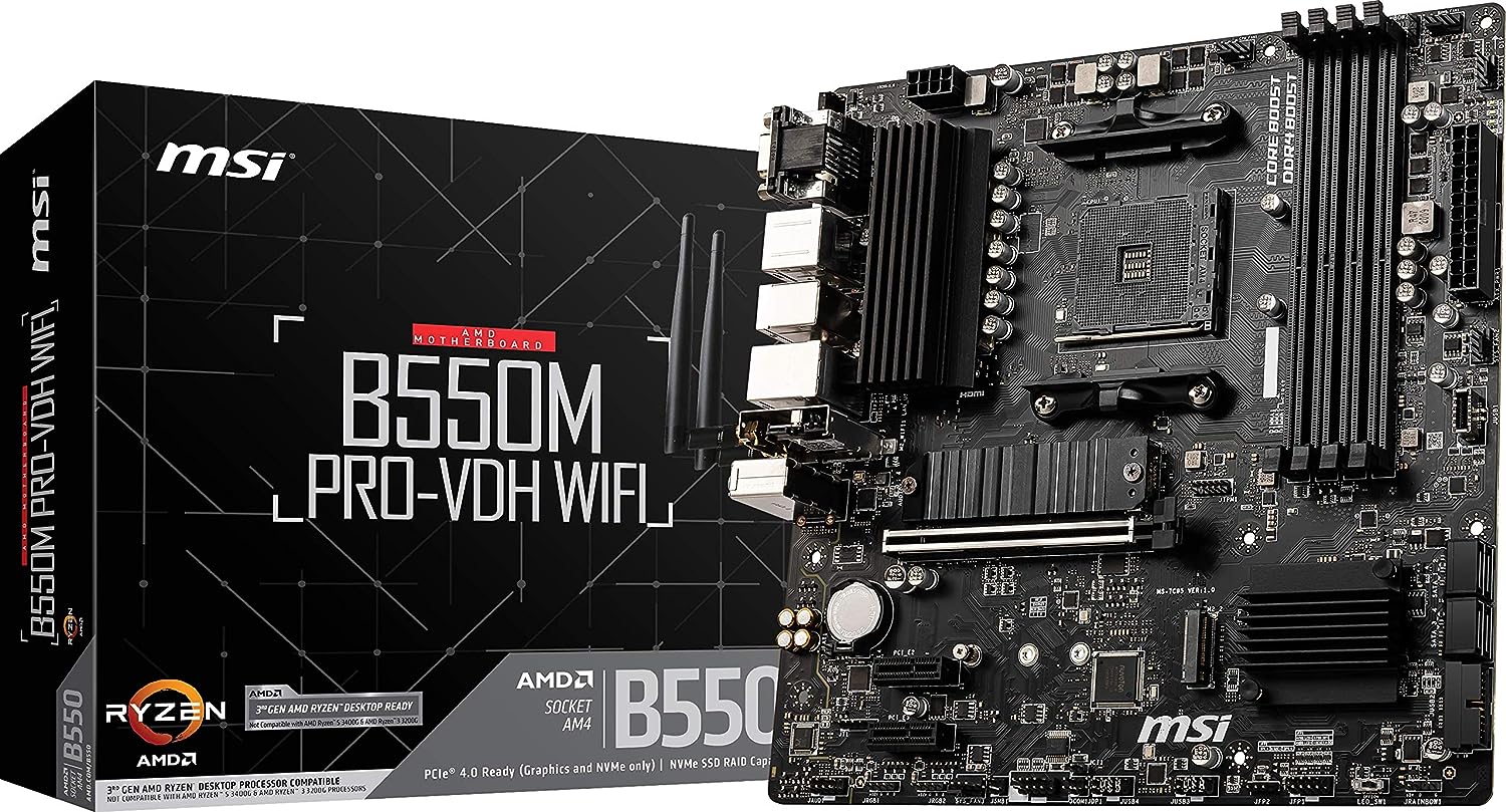 Placa mãe MSI B550M PRO-VDH WiFi ProSeries AMD AM4