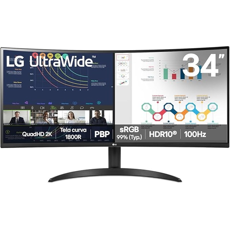 LG UltraWide Curvo 34” 21:9 34WR50QK-B